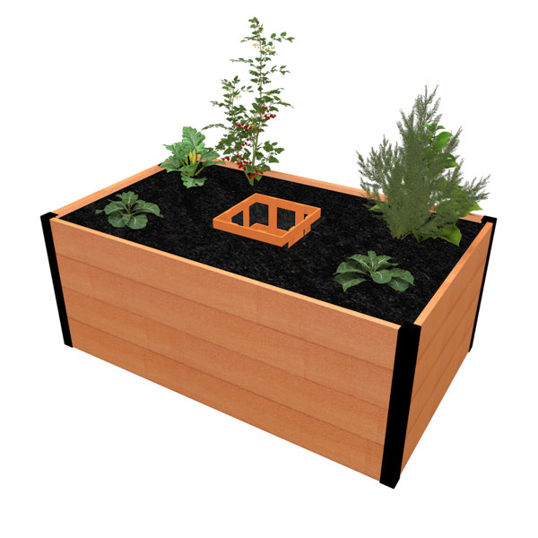 Winston Porter Kleon 5 ft x 3 ft Keyhole Composting Raised Garden Bed